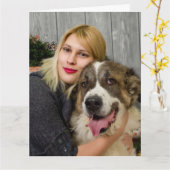 Carte Photo personnalisée Double image (Fleur jaune)