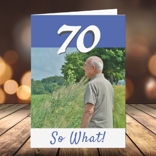 Carte Photo personnalisée drôle et positive pour le 70e 