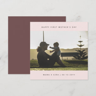 Carte Photo personnalisée Elégant Fête des Mères Premièr