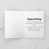 Carte Photo personnalisée. Fils. Anniversaire. (Intérieur)