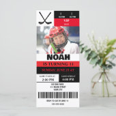 Carte Photo personnalisée Hockey Billet Anniversaire (Debout devant)