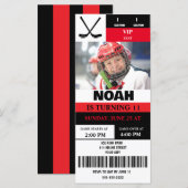 Carte Photo personnalisée Hockey Billet Anniversaire (Devant / Derrière)