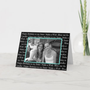 Carte Photo personnalisée Joyeux anniversaire à ma soeur