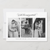 Carte photo personnalisée Merci chic Mariage (Devant)