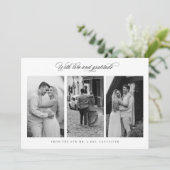 Carte photo personnalisée Merci chic Mariage (Debout devant)