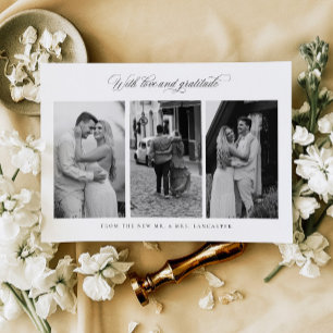 Carte photo personnalisée Merci chic Mariage