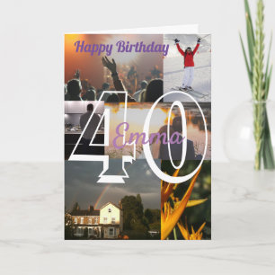 Carte photo personnalisée pour 40 ans