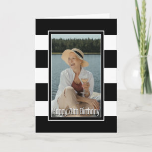 Carte Photo personnalisée rayée 70e anniversaire