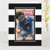 Carte Photo personnalisée triée n'importe quel âge anniv (Fleur jaune)