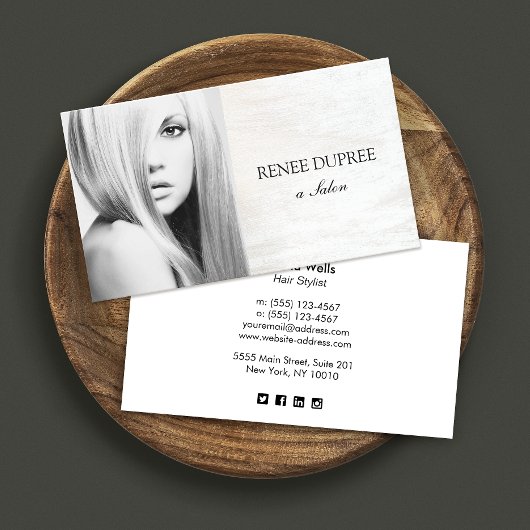 Carte photo photographique du salon de bois blanc