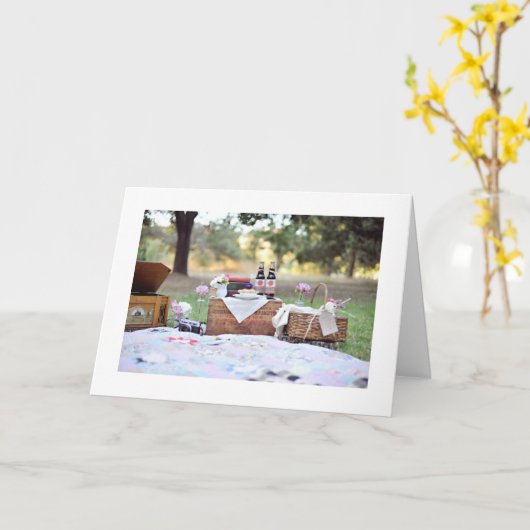 CARTE PHOTO PICNIC D'ANNIVERSAIRE POUR VOUS (Fleur jaune)