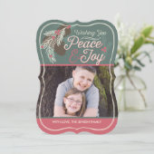 Carte photo Pinecone Peace & Joy Christmas (Debout devant)