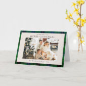 Carte Photo Plaid Rustique Tartan Christmas Custom (Fleur jaune)