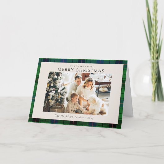 Carte Photo Plaid Rustique Tartan Christmas Custom (Devant)