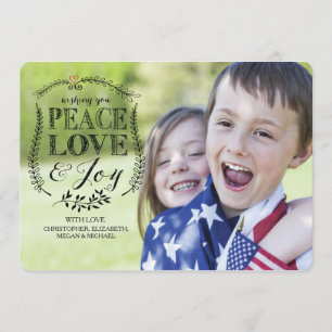 Carte photo plat de vacances de Noël d'amour et de