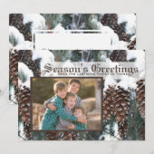 Carte Photo Plate à Cônes de Pin d'Hiver (Devant / Derrière)