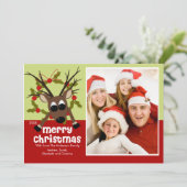 Carte Photo Plate de Noël Fun Reindeer Drôle (Debout devant)
