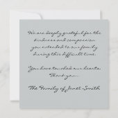 Carte photo plate de remerciement pour condoléance (Dos)