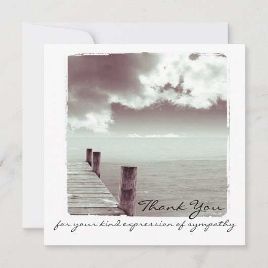Carte photo plate de remerciement pour condoléance (Devant)