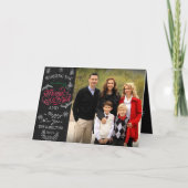 Carte photo plié Noël en tableau noir (Devant)