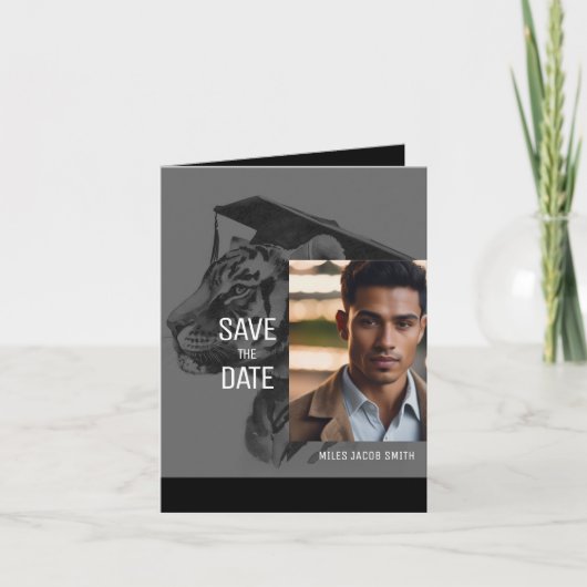 Carte photo plié unique Faire-part de graduation (Devant)
