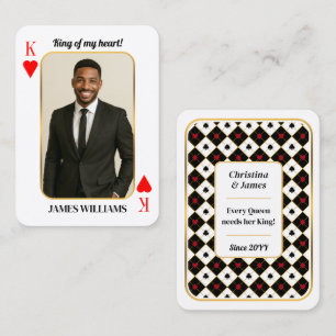 Carte photo Poker personnalisée, cadeau King of My