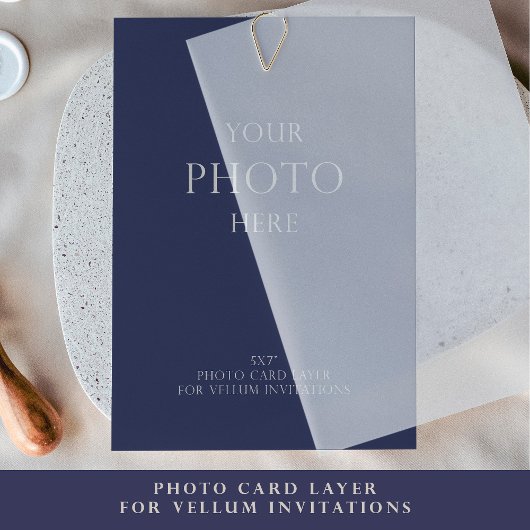 Carte photo pour les invitations de mariage Vellum