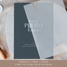 Carte photo pour les invitations de mariage Vellum