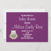 CARTE PHOTO POURPRE MIGNON DE FAIRE-PART DE BÉBÉ (Dos)