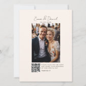 Carte Photo QR Code Beige Mariage Galery Card (Devant)