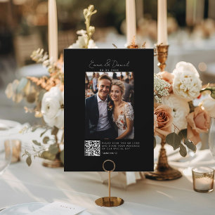 Carte Photo QR Code Black Mariage Galery Card