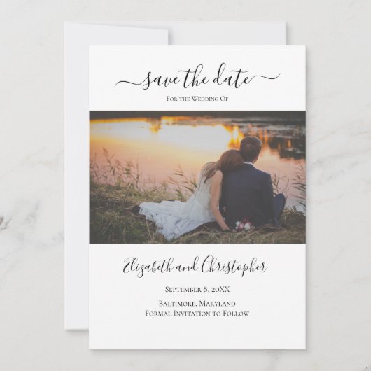 Carte Photo QR Code Mariage Enregistrer La Date (Devant)