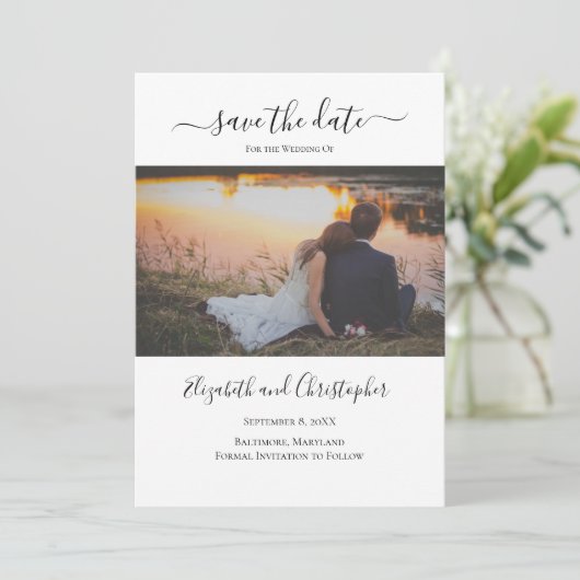 Carte Photo QR Code Mariage Enregistrer La Date (Debout devant)