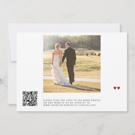 Carte Photo QR code typographie moderne mariage merci (Dos)
