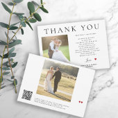 Carte Photo QR code typographie moderne mariage merci