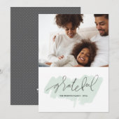 Carte photo reconnaissant de vacances d'aquarelle (Devant / Derrière)