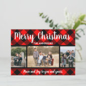 Carte photo Red Buffalo Plaid Christmas (Debout devant)