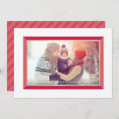 Carte photo Red Modern Frame Paysage de Noël (Devant / Derrière)