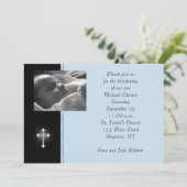 Carte photo religieux bleu (Debout devant)