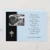 Carte photo religieux bleu (Devant / Derrière)