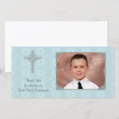 Carte photo religieux de la dentelle bleue (Devant / Derrière)