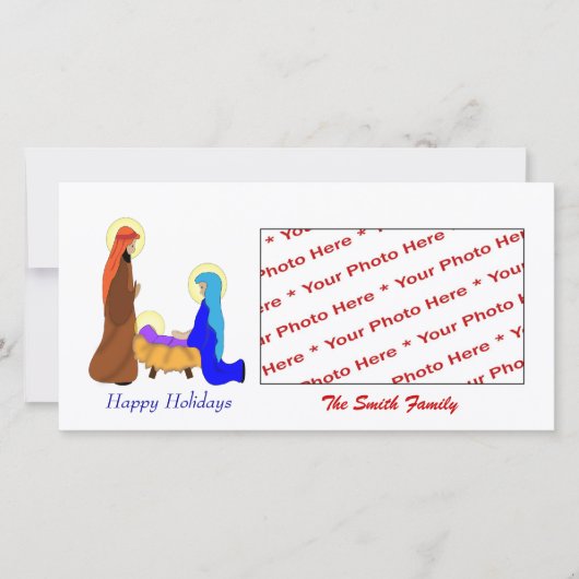 Carte photo religieux de la Nativité de Noël (Devant)