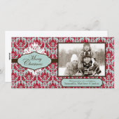 Carte photo rétro de Noël Brocade (Devant / Derrière)