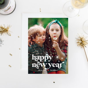 Carte photo Retro Vibe Bonne Année