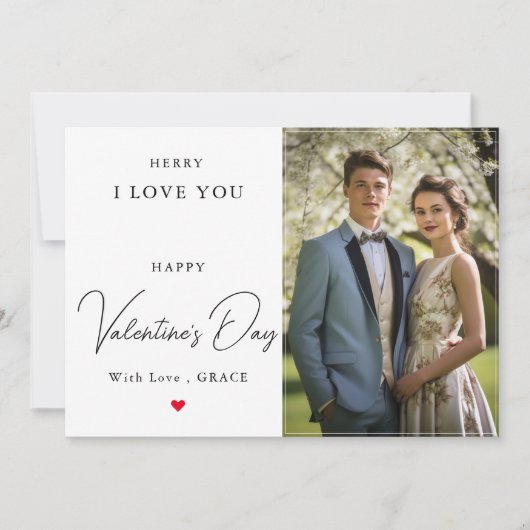 Carte photo romantique de la Saint-Valentin pour m (Devant)