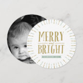 Carte photo ronde Merry and Bright (Devant / Derrière)
