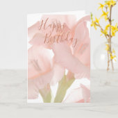 Carte Photo rose | Anniversaire personnalisé (Fleur jaune)