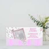 Carte photo rose de Merci de baby shower de bébé (Debout devant)