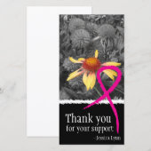 Carte photo rose de soutien de cancer du sein de (Devant / Derrière)