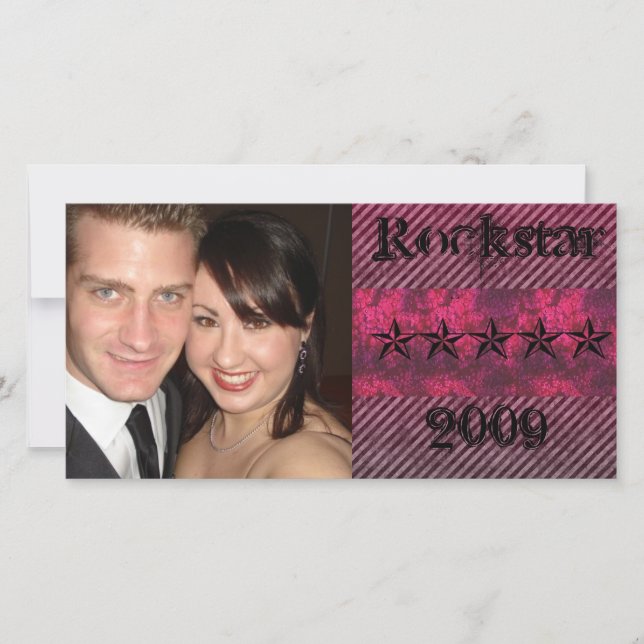 Carte photo rose grunge (Devant)